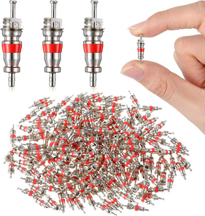 1000 Pcs Premium Tire Valve Cores, Zinc Alloy Valve Stem Core Replacement, TPMS Safe, Individually Packed, Universal for Most Automotive Car Truck Rv ATV Motorcycle Bicycle Air Conditioning