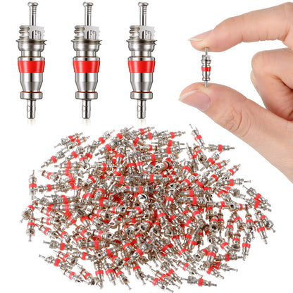 1000 Pcs Premium Tire Valve Cores, Zinc Alloy Valve Stem Core Replacement, TPMS Safe, Individually Packed, Universal for Most Automotive Car Truck Rv ATV Motorcycle Bicycle Air Conditioning