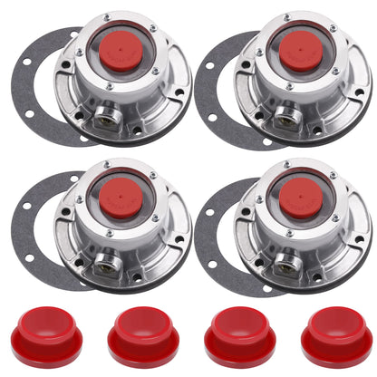 4Pcs 343-4024 Aluminum Hub Cap with Gaskets & Plugs