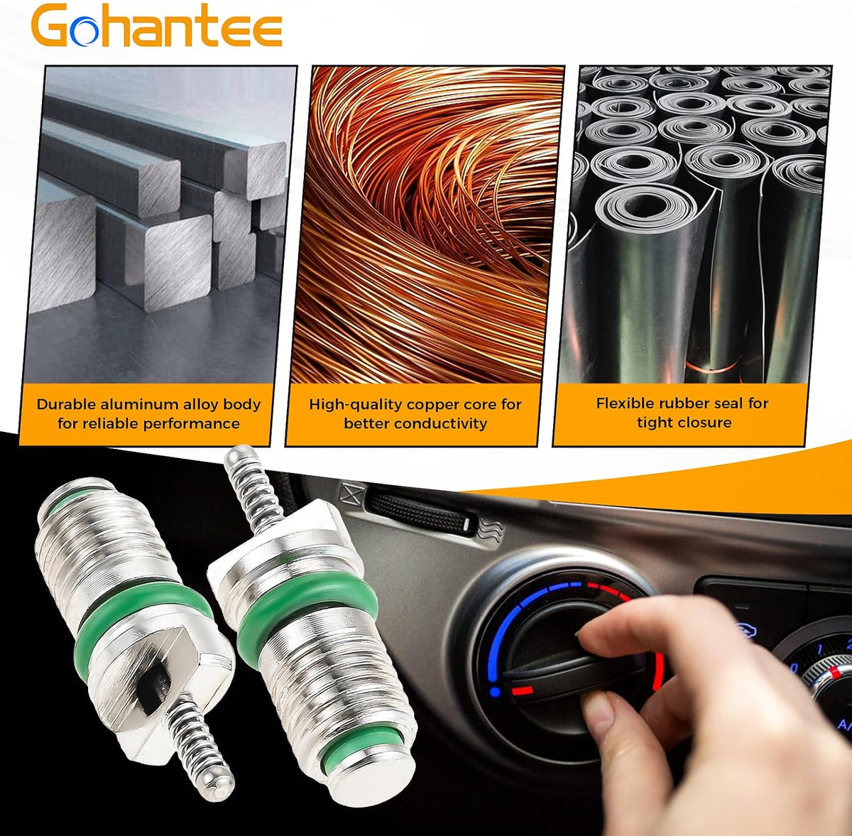 30Pcs R134a Valve Cores Air Conditioner Valve Core Schrader Valve Core Kit