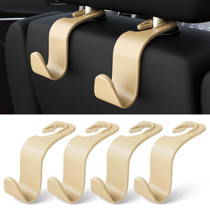 Amooca Car Seat Headrest Hooks 4-Pack Storage Organizer Holds 55 lbs