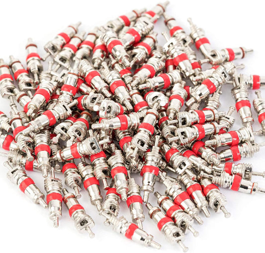 100Pcs Premium Tyre Tire Valve Cores, Valve Stem Core Part Replacement, Universal for Most Models of Cars, Trucks, Motorcycles and Bicycles