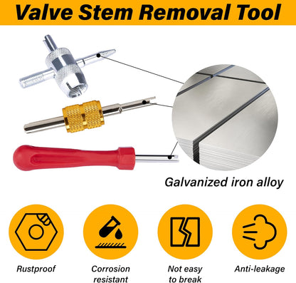 Valve Stem Removal Tool, Schrader Valve Removal Tool, Tires Repair Tool Kit