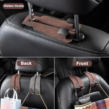 Amelity Car Headrest Hooks, Purse Hook for Car 2 Pack Black