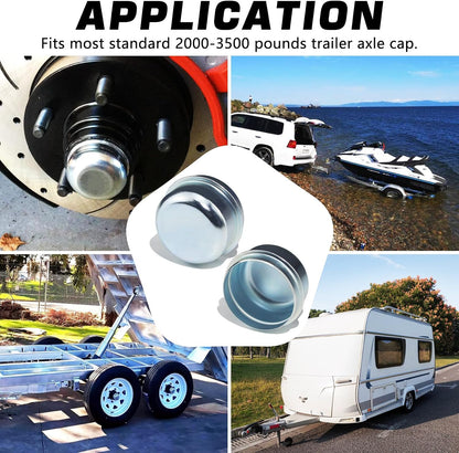 2pcs 1.98'' Trailer Hub Dust Caps for 2000 3500 lb Axle Spindle