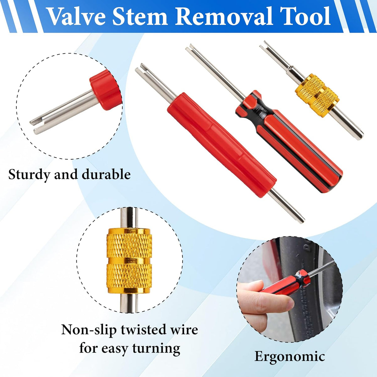 BFXM 6 Pcs Valve Stem Removal Tool, Valve Core Removal Tool