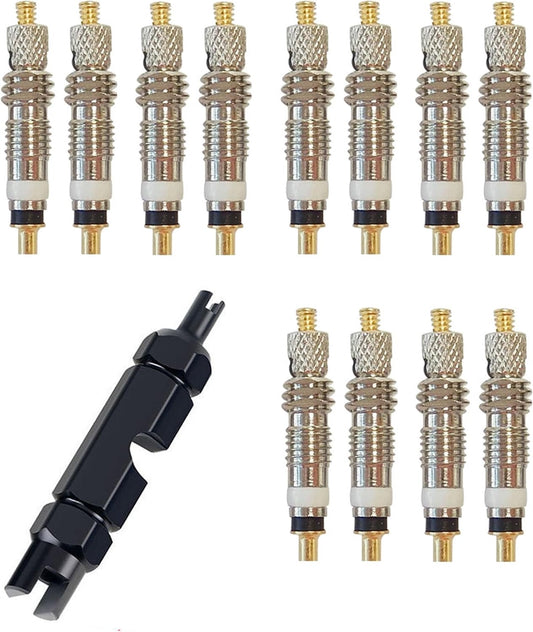 Presta Valve Core Bike Valve Core Removal Tool MTB Tire Valve Stem Repair, Bicycle Valve Core Replacements Set, Presta & Schrader Valve Stem Remover Tool Kit