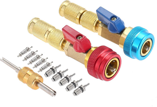 R134A Valve Core Quick Remover Installer High Low Pressure Core Remover Kit