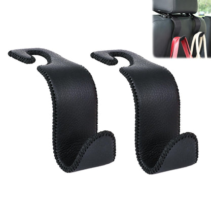 Car Seat Headrest Hook 55lb Heavy Duty Metal Hanger with Leather for Bags