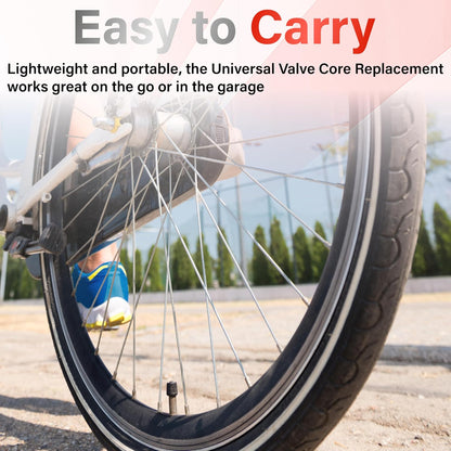 100 PCS Schrader Tire Valve Cores, Copper-Plated Chrome Valve Stem Cores