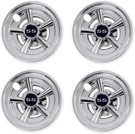 NOKINS Golf Cart 8 inch SS Wheel Covers Hub Caps Set of 4