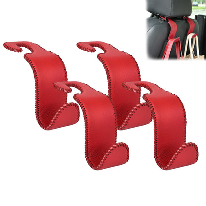 Car Seat Headrest Hook 55lb Heavy Duty Metal Hanger with Leather for Bags