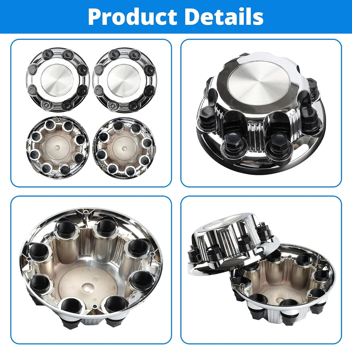 4PCS Wheel Center Hub Caps w/Lug Nut Covers for Chevy Avalanche Silverado Suburban Tahoe, for GMC Sierra Yukon 1500 2500 HD Classic 16 Inch Van Truck Rim Hubcaps # 15039488 909002
