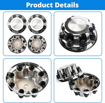 4PCS Wheel Center Hub Caps w/Lug Nut Covers for Chevy Avalanche Silverado Suburban Tahoe, for GMC Sierra Yukon 1500 2500 HD Classic 16 Inch Van Truck Rim Hubcaps # 15039488 909002