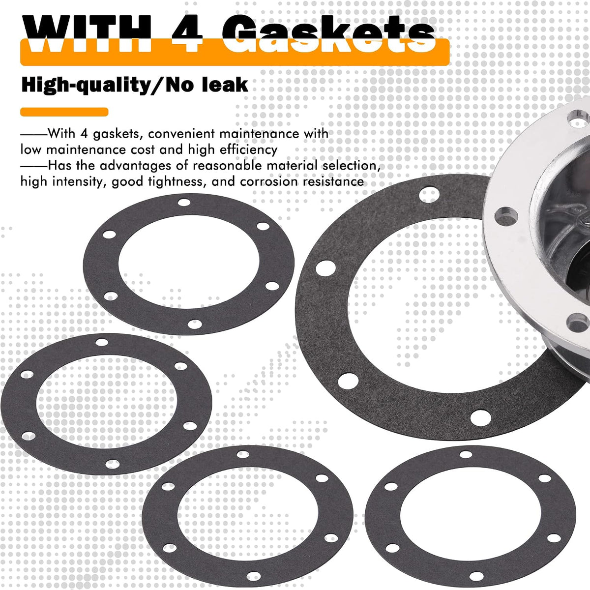 4Pcs 343-4024 Aluminum Hub Cap with Gaskets & Plugs