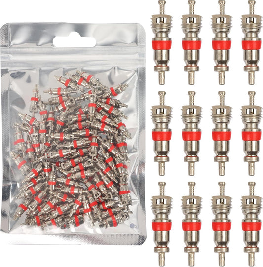 9002/TRC1 Nickel Plated Brass Tire Valve Core for Most Automotive, RV, ATV, Tire Valve Stems Remover Replacement, Length 0.75'',Dia 0.2'', Pack of 100