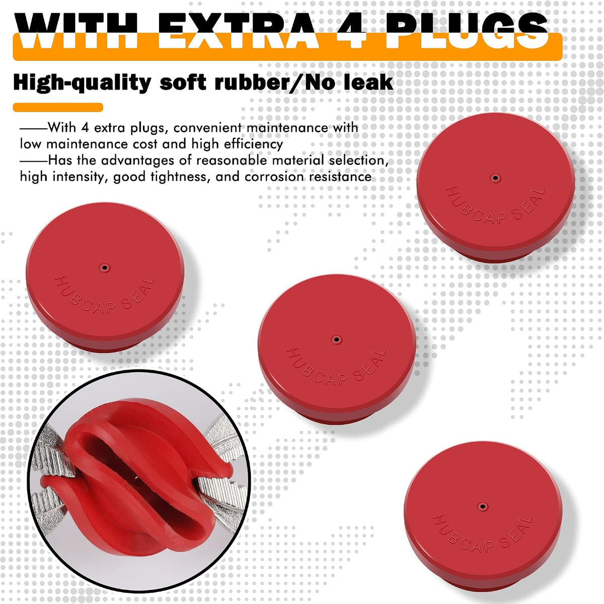 4Pcs 343-4024 Aluminum Hub Cap with Gaskets & Plugs