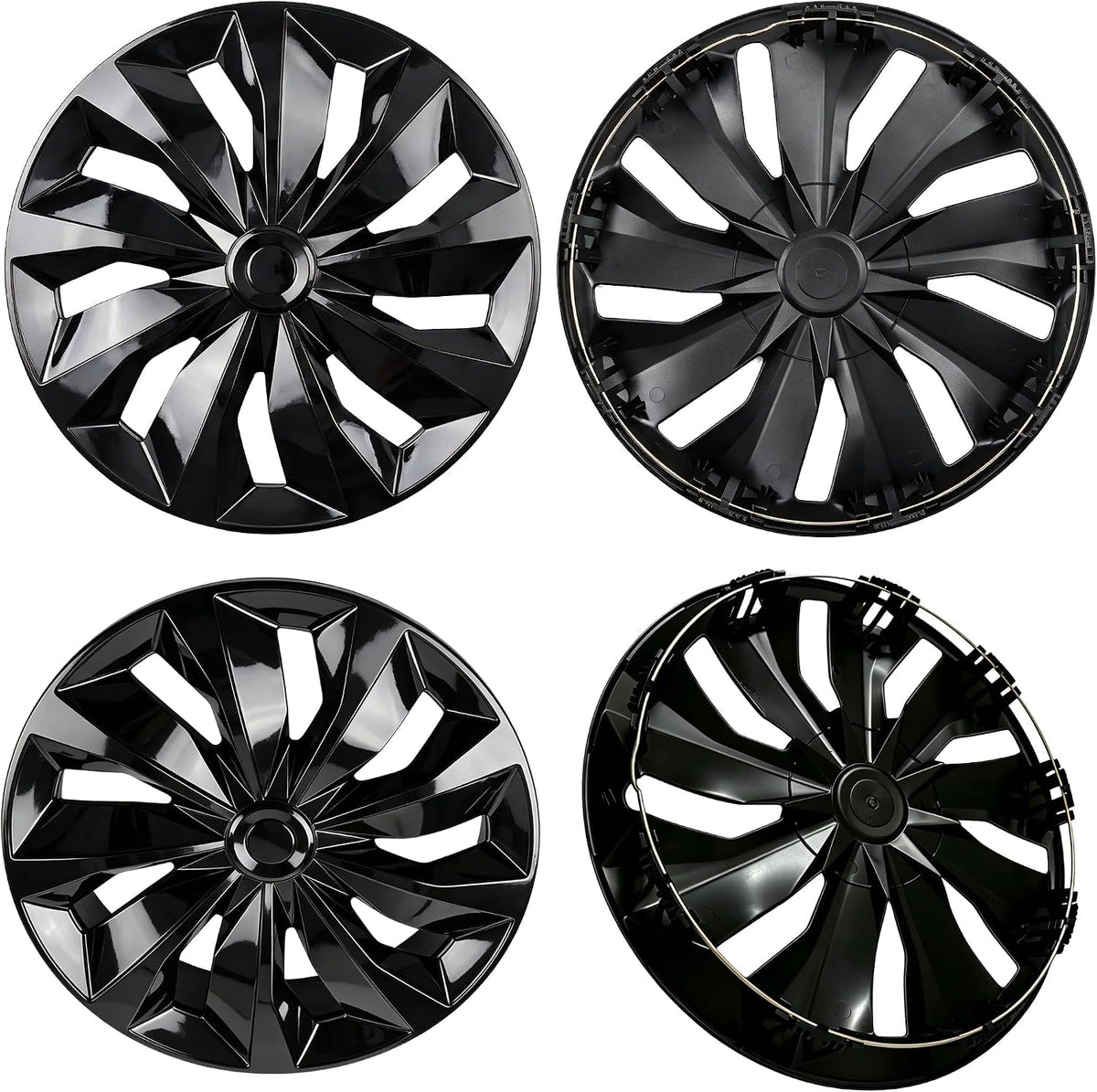 Hubcaps,16 inch hubcaps Set of 4, Wheel Rim Cover ABS Material, Wheel Cover Replacement R16 Hub Caps Universal, for Toyota Camry Nissan Mazda etc (Black, 16 inch)
