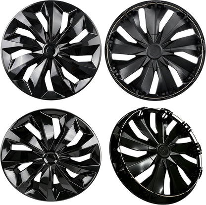 Hubcaps,16 inch hubcaps Set of 4, Wheel Rim Cover ABS Material, Wheel Cover Replacement R16 Hub Caps Universal, for Toyota Camry Nissan Mazda etc (Black, 16 inch)