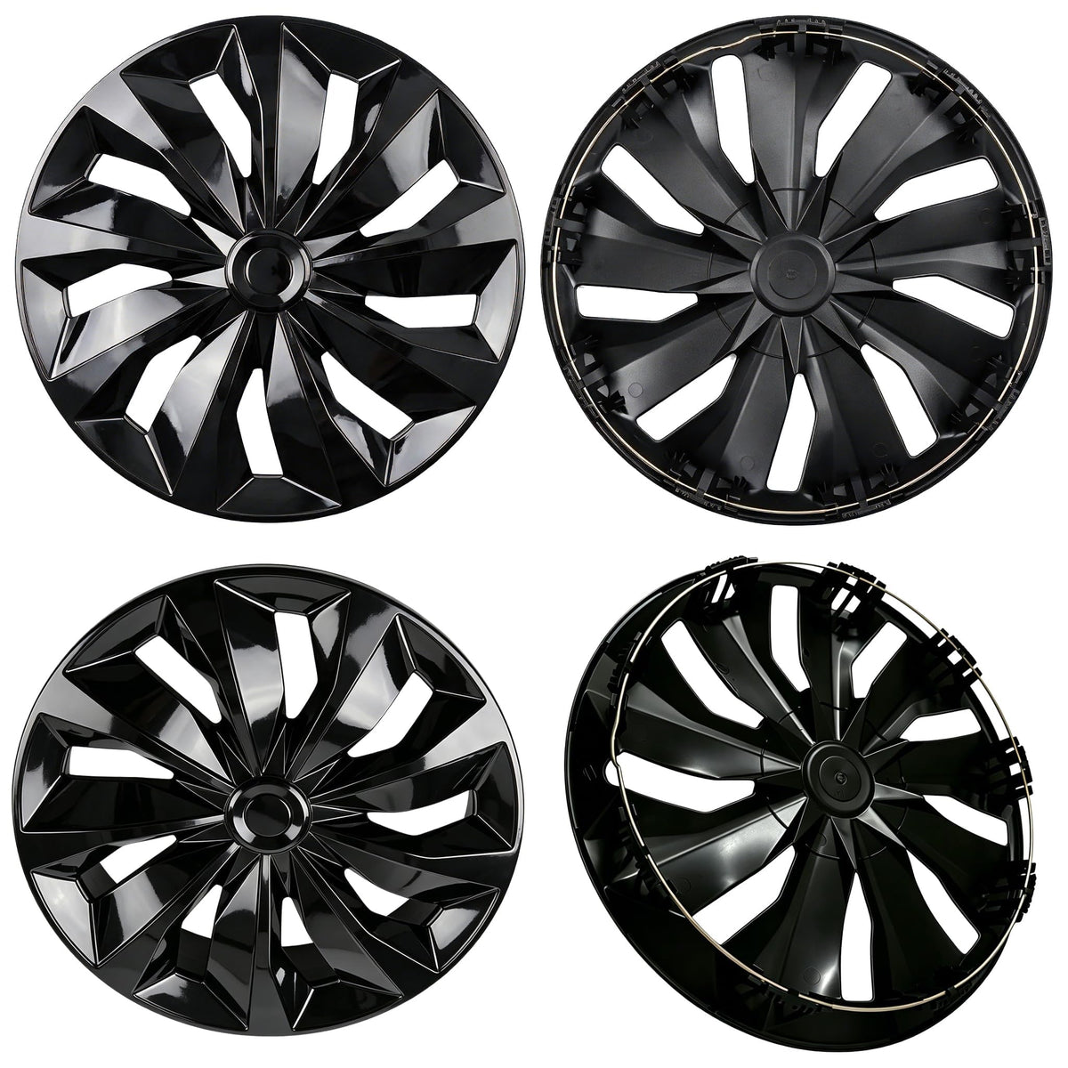 Hubcaps,16 inch hubcaps Set of 4, Wheel Rim Cover ABS Material, Wheel Cover Replacement R16 Hub Caps Universal, for Toyota Camry Nissan Mazda etc (Black, 16 inch)