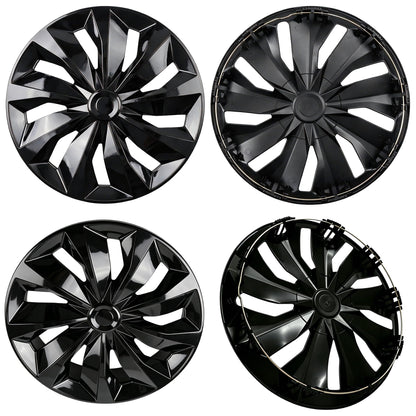 Hubcaps,16 inch hubcaps Set of 4, Wheel Rim Cover ABS Material, Wheel Cover Replacement R16 Hub Caps Universal, for Toyota Camry Nissan Mazda etc (Black, 16 inch)