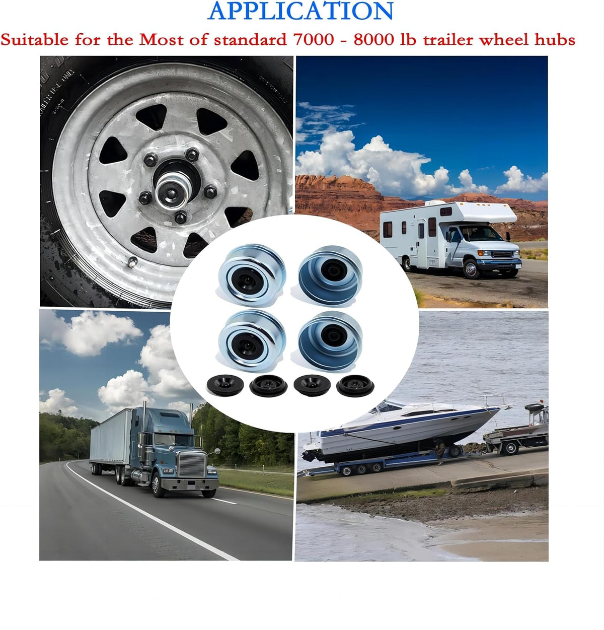 Trailer Hub Cap - Dust Caps for Trailer Axle Grease Fitting & Bearing Protection (4pk 2.44")…