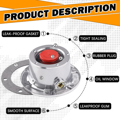 4Pcs 343-4024 Aluminum Hub Cap with Gaskets & Plugs