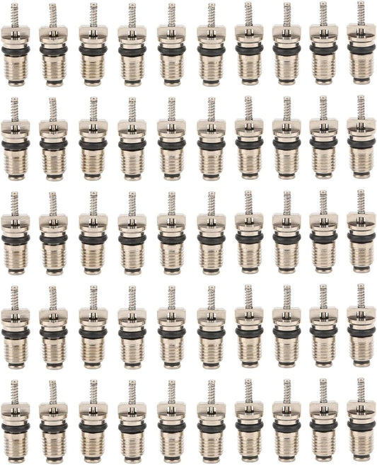 KIMISS 50Pcs Car Air Conditioner Valve Core A/C R134 Refrigeration Schrader Valve Cores High Pressure Valve Cores Automotive Air Conditioning Refrigeration Repair Tire Valve Stem for R134 R134A Series
