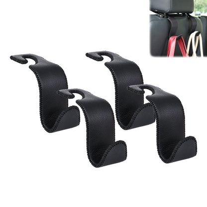 Car Seat Headrest Hook 55lb Heavy Duty Metal Hanger with Leather for Bags