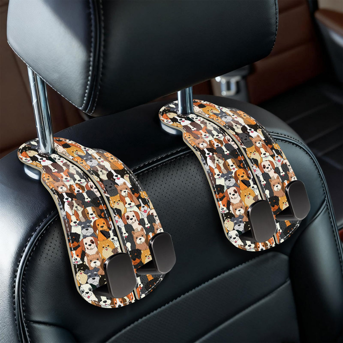 Blusabaca 2PCS Car Seat Headrest Hooks, Purses Bags Holder, Sunflower