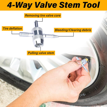 Valve Stem Removal Tool, Schrader Valve Removal Tool, Tires Repair Tool Kit