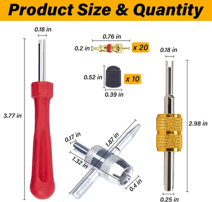 Valve Stem Removal Tool, Schrader Valve Removal Tool, Tires Repair Tool Kit