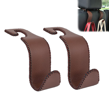 Car Seat Headrest Hook 55lb Heavy Duty Metal Hanger with Leather for Bags