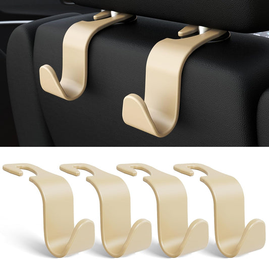 4-Pack Car Headrest Hooks Holds 55lbs Seat Storage Organizer for Bags