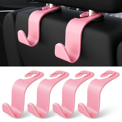 Amooca Car Seat Headrest Hooks 4-Pack Storage Organizer Holds 55 lbs