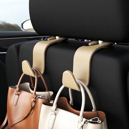 4-Pack Car Headrest Hooks Holds 55lbs Seat Storage Organizer for Bags