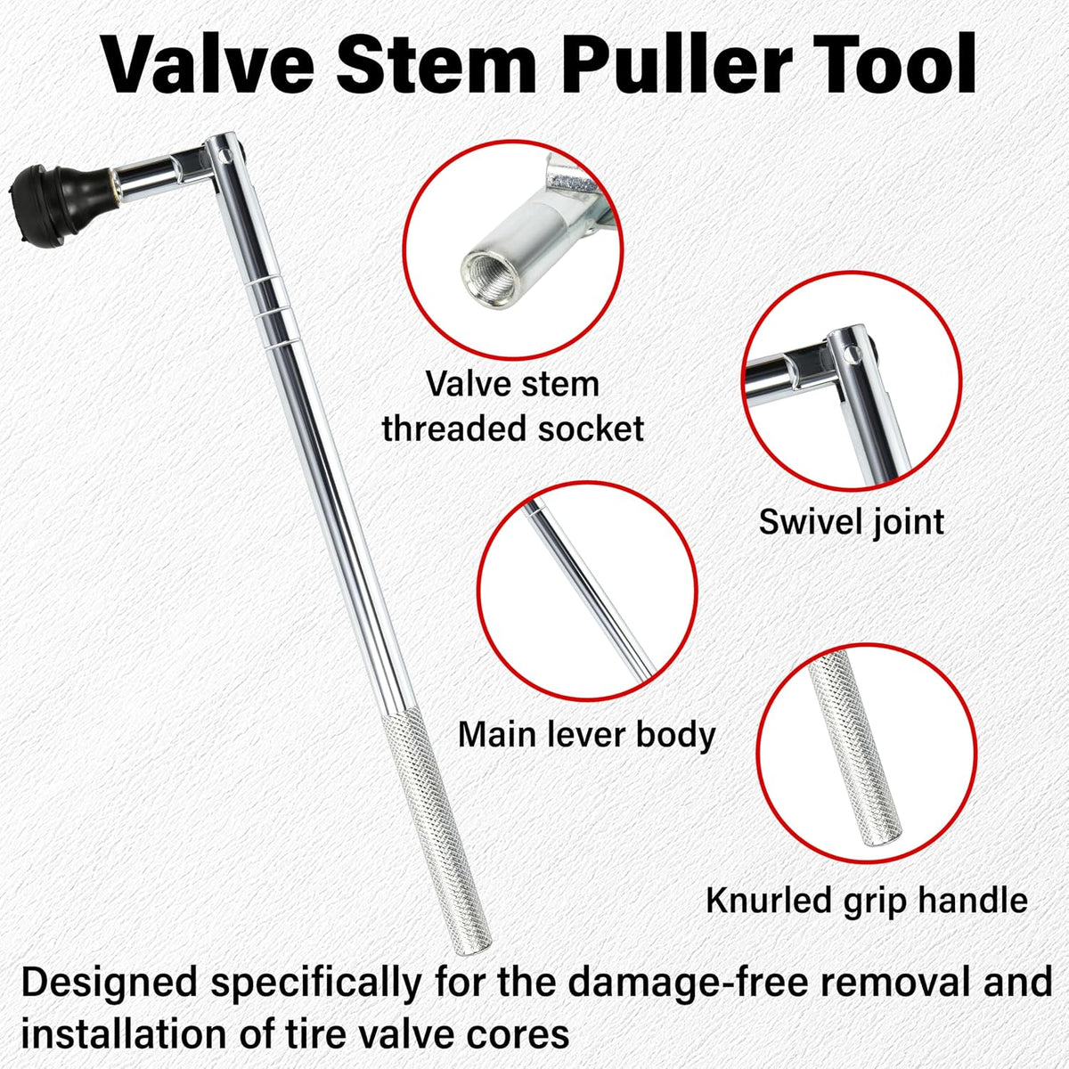 ecocstm Valve Stem Puller Installer Tool, Tire Valve Stem Removal Tool Kit