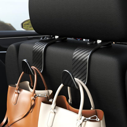 4-Pack Car Headrest Hooks Holds 55lbs Seat Storage Organizer for Bags