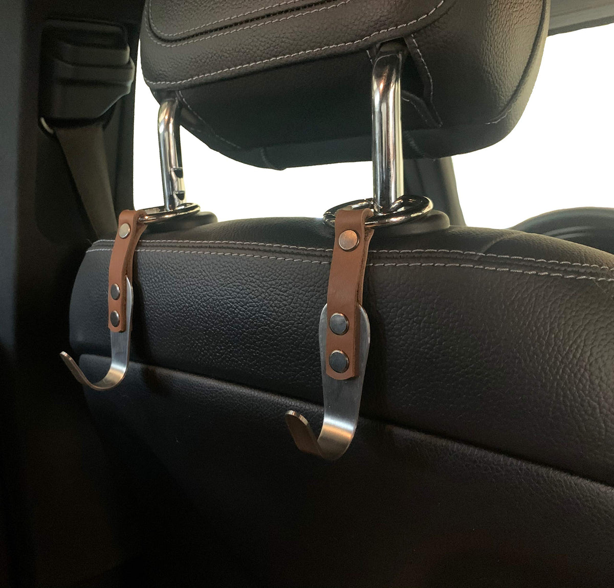 Headrest Hooks for Car 2 Pack Black