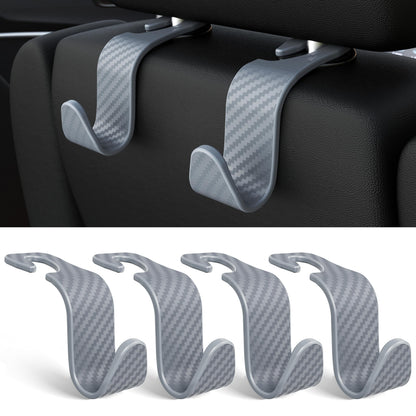 4-Pack Car Headrest Hooks Holds 55lbs Seat Storage Organizer for Bags